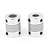 uxcell 2 Pcs Motor Shaft Dia 8mm to 10mm Joint Helical Beam Coupler Coupling D19L25