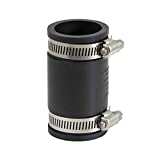 Supply Giant 6I45 Flexible Pvc Coupling with Stainless Steel Clamps, 1-1/4, Black