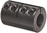 Climax Part ISCC-062-062 Mild Steel, Black Oxide Plating Clamping Coupling, 5/8 inch X 5/8 inch bore, 1 5/16 inch OD, 2 inch Length, 10-32 x 1/2 Clamp Screw