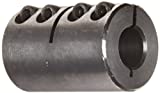 Climax Part ISCC-050-037 Mild Steel, Black Oxide Plating Clamping Coupling, 1/2 inch X 3/8 inch bore, 1 1/8 inch OD, 1 3/4 inch Length, 8-32 x 1/2 Clamp Screw
