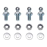 Beneges 4 Pair 10mm Ball Studs With Hardware Lock Nuts Washers 5/16-18 Thread x 1/2" Long Shank For Universal Gas Lift Support Strut End Fittings