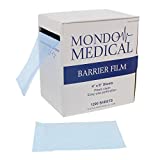 MonMed Barrier Film and Film Box Dispenser - 1200 Blue Tape Barrier Sheets Medical Barrier Film, 4 x 6 Inch