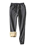 Yeokou Women's Warm Sherpa Lined Athletic Sweatpants Jogger Fleece Pants (Medium, Grey)