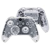 eXtremeRate Transparent Clear Controller Full Set Housing Shell Case w/Buttons for Xbox Series X/S, Custom Replacement Side Rails Front Back Plate Cover for Xbox Series S & Xbox Series X Controller