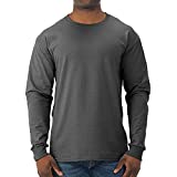 Jerzees Men's Dri-Power Long Sleeve T-Shirt, Heather Black, Large