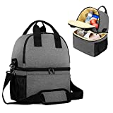 Teamoy Breast Pump Bag Tote with Cooler Compartment for Breast Pump, Cooler Bag, Breast Milk Bottles and More, Double Layer Pumping Bag for Working Moms, Gray(Bag Only)
