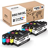 TESEN Compatible Ink Cartridge Replacement for HP 950 951 950XL 951XL Use with HP Officejet Pro 8600 8610 8620 8630 8640 8625 8615 8100 251dw 271dw 276dw Printer, 8 Pack Color Set