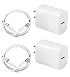 iPhone 12 13 Pro Max Charger [MFi Certified]20W PD USB C Wall Charger with 2 Pack 6.6FT Type C to Lightning Cable, iPhone Fast Charger Block for iPhone13/13 Pro/12/12 Pro/12 Mini/11/11 Pro Max, ipad