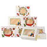 NPLUX 24 Pack Christmas Cookie Boxes with Window Christmas Pastry Boxes for Gift Giving and Party Cookie Exchange(White)