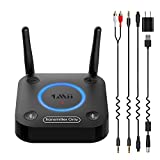 1Mii B06TX Bluetooth 5.0 Transmitter for TV to Wireless Headphone/Speaker, Bluetooth Adapter for TV w/Volume Control, AUX/RCA/Optical/Coaxial Audio Input, Plug n Play, AptX Low Latency