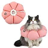 HiDREAM Cat Cone Collar,Cute Waterproof Elizabethan e Collar for Cats,Anti-Bite Lick Wound Healing Safety Cat Recovery Collar,All-Season Style, Pink, M