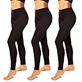 High Waisted Leggings for Women-Womens Black Seamless Workout Leggings Running Tummy Control Yoga Pants(S-M)