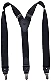 Tommy Hilfiger mens 32mm With Convertible Clip, Button and Strap apparel suspenders, Black, One Size US