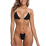 SHERRYLO Thong Bikini See Through Straps Brazilian Thong Swimsuit for Women Cheeky Thongs Bikinis Sexy No Tan Line String Bathing Suit