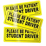 CARBATO Student Driver Magnet Safety Sign Vehicle Bumper Magnet - Car Vehicle Reflective Sign Sticker Bumper for New Drivers - Set of 3