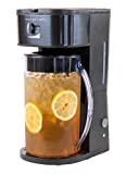 HomeCraft HCIT3BS 3-Quart Black Stainless Steel Caf' Iced Tea And Coffee Brewing System, 12 Cups, Strength Selector & Infuser Chamber, Perfect For Lattes, Lemonade, Flavored Water, Large Pitcher