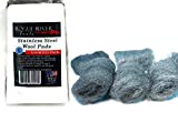 Stainless Steel Wool Pads, 6pc Assorted Pack (Fine, Medium, Coarse) - by Rogue River Tools. Made in USA! Oil Free, Won't Rust.