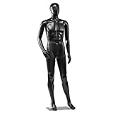 SereneLife Adjustable Male Mannequin Full Body Body-73 Detachable Man Dress Form Whole Figure Poseable Life Size Dummy Torso-for Retail Clothing Shops-SLMAQMLBLK , Black