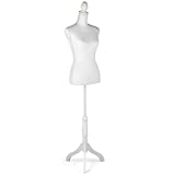 HYNAWIN White Female Mannequin Torso Body Dress Form with Adjustable Tripod Stand for Clothing Dress Jewelry Display