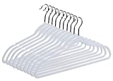 Quality Quality Plastic 20-Pack Non Velvet Non-Flocked Thin Compact Hangers White Swivel Hook - (20)