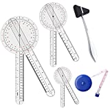 OIIKI, 5 Piece Physical Therapy Set, Including 12/8/6 inch Goniometer, Taylor Hammer, Tape Measure