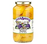 Jake & Amos Peach Halves 32 Oz. (2 Jars) - Home-Made Style Canned Peaches - Traditional Recipe - Non-GMO Ingredients
