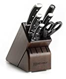 Wusthof Classic IKON Seven Walnut Block 7-Piece German Precision Forged High Carbon Stainless Steel Kitchen Knife Set, Stainless