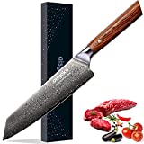 aisyoko Chef Knife 8 Inch Damascus Japan VG-10 Super Stainless Steel Professional High Carbon Super Sharp Kitchen Cooking Knife, Ergonomic Color Wooden Handle Luxury Gift Box