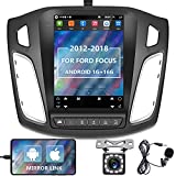 podofo Android Car Stereo for Ford Focus 2012-2018, 9.7” Vertical Capacitive Touch Screen Car Radio with GPS Bluetooth WiFi FM RCA USB+Backup Camera + External Microphone,Support SWC Mirror Link