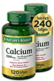 Calcium & Vitamin D by Nature's Bounty, Immune Support & Bone Health, 1200mg Calcium & 1000IU Vitamin D3, 120 Softgels (2-Pack)