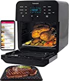 NUWAVE Brio Air Fryer Smart Oven, 15.5-Qt X-Large Family Size, Countertop Convection Rotisserie Grill Combo, Non-Stick Drip Tray, Stainless Steel Rotisserie Basket.