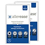 Aller-Ease Maximum Allergy Pillow Protector, 2 Pack, White 2 Count