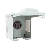 Sintron RV Power Outlet Box, 50 Amp 125/250 Volt, NEMA 14-50R Receptacle, Enclosed Lockable Weatherproof Outdoor Electrical, ETL Listed, for RV Camper Travel Trailer Motorhome Car Generator