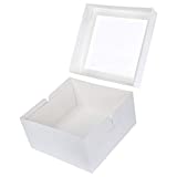 SpecialT | Cake Boxes with Window 25pk 12? x 12? x 6? Inch White Bakery Boxes, Disposable Cake Containers, Dessert Boxes
