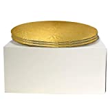 12" Combo Box Set - 12x12x6 White Cake Box with 12" Gold Round Drum 1/4", Pack of 3