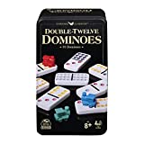 Spin Master Games Double Twelve Dominoes Set in Storage Tin, for Families and Kids Ages 8 and Up