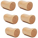 6 Pack Natural Wooden Wall Hooks,Wood Wall Hanger Handmade Decorative Wood Coat Pegs Wall Mounted Modern Hook Handmade Craft Hat Rack Minimalist Hooks Vintage Single Organizer Hanger, Beech Wood