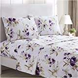 Mellanni Queen Sheet Set - Iconic Collection Bedding Sheets & Pillowcases - Extra Soft, Cooling Bed Sheets - Deep Pocket up to 16" - Wrinkle, Fade, Stain Resistant - 4 PC (Queen, Madison Purple)