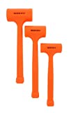 ABN Dead Blow Hammer 3-Piece Set – 1, 2, and 3 lb Pound – Unicast Mallets with Non-Marring Rubber Coating