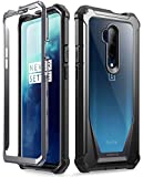 Poetic Guardian Series Designed for OnePlus 7T Pro/OnePlus 7 Pro Case, Full-Body Hybrid Shockproof Bumper Cover with Built-in-Screen Protector, Black/Clear