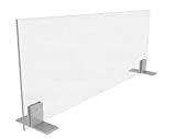 48"Wx24"H Sneeze Guard for Counter | Plastic Shield for Desk or Business | Acrylic Social Distancing Barrier