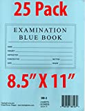TestingForms.com 8.5" x 11" Examination Blue Book 8 Sheets 16 Pages 25 Booklets