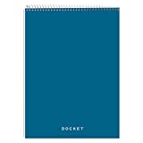 TOPS Docket Quadrille Pad, Wire Bound, 8-1/2 x 11-3/4 Inches, Quad Rule (4 x 4), White Paper, Black Covers, 70 Sheets per Pad (63801)