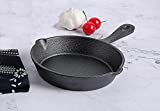 HAWOK Mini Pre- seasoned Cast Iron Skillet,Dia.6 inch Round pan cast iron server frying pan