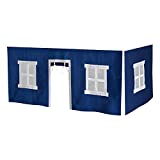 Max & Lily Cotton Underbed Curtains, Blue & White