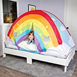 GOOD BANANA Kids’ Rainbow Bed Tent for Twin Beds, Ventilated Indoor Play Tent, Magical Play Fort, Easy Set-Up, Hugs Mattress Firmly, Promotes Independent Play, Stimulates Imagination, 42” x 36” x 76”