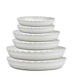 Brainver 6 Packs Wave Plant Saucer - Plastic Flower Pot Drip Trays/Durable Heavy Duty White Plant Tray for Indoor and Out Door Plant(6/8/10 inch)