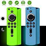 [2 Pack ] Firestick Remote Cover Glow, Silicone Fire Remote Cover Compatible with 4K Firestick TV Stick, Firetv Remote Cover, Lightweight Anti Slip Shockproof Firetv Remote Cover
