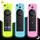 Imaictuu (3PCS) Silicone Remote Cover Case(3rd Gen)(2021 Release),Stick 4k Remote Cover,Streaming Stick Cover,Light Weight,Anti Slip,Shock Proof(Glow Blue+Glow Yellow+Glow Pink)