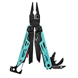 LEATHERMAN, Signal Camping Multitool with Fire Starter, Hammer and Emergency Whistle, Made in the USA, Aqua with Nylon Sheath